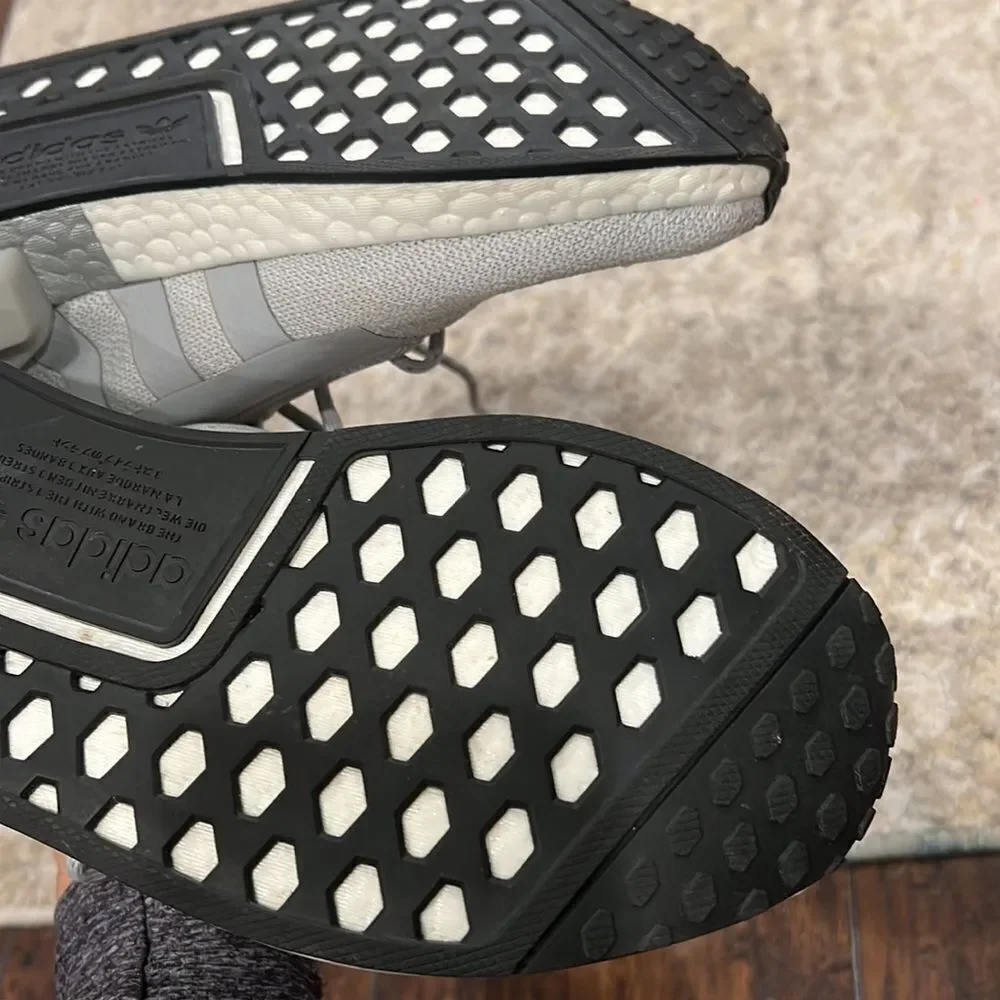 adidas Grey Knit Athletic Sneakers with Slip-On Design